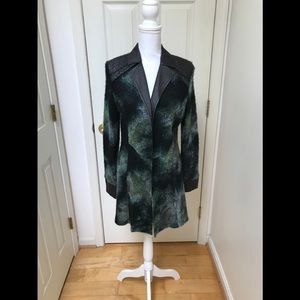 Alberto Makali Black/Green Long Sweater Jacket